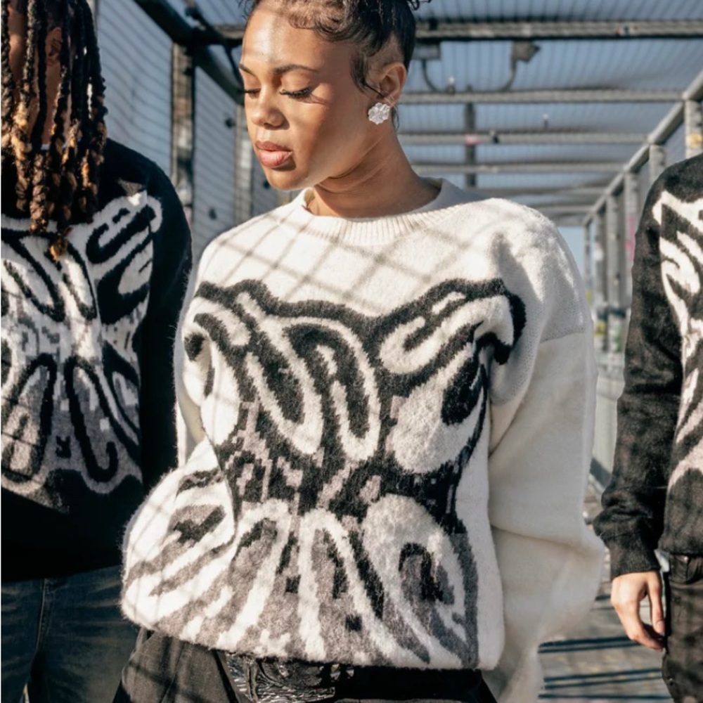 Stylish Black and White Sweater
